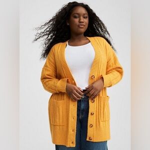 NWT Torrid Boyfriend Cardigan Vegan Cashmere Iceland Poppy Size 3X $79.90